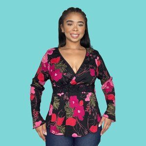 Vintage Butterfly Sheer Floral Top